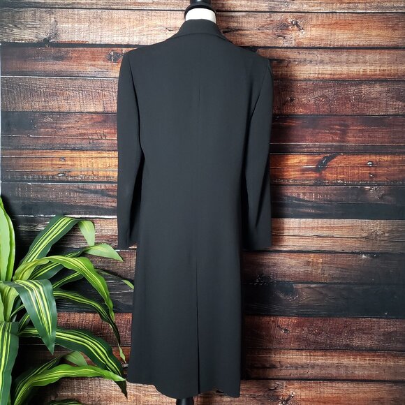 Jones New York Womens 8 Black Long Blazer Jacket Coat Lined Pockets 3 Button - Picture 3 of 9